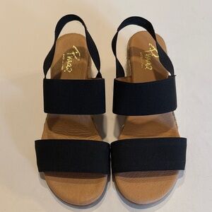 Stylish Black and Tan Sandals